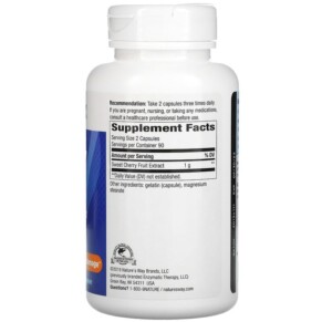 Thành phần vi chất của Nature's Way Cherry Fruit Sweet Cherry Extract 500 mg 180 Capsules 763948085408