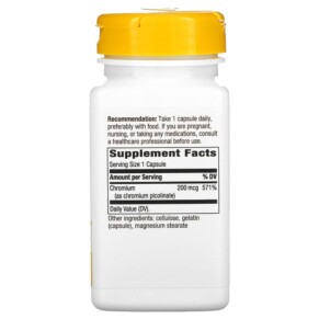 Thành phần vi chất của Nature's Way Chromium Picolinate 200 mcg 100 Capsules 033674410318