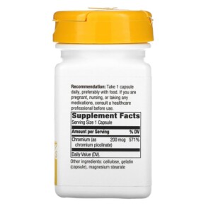Thành phần vi chất của Nature's Way Chromium Picolinate 200 mcg 60 Capsules 033674410301