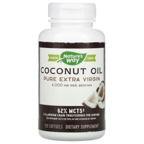 Thực phẩm chức năng Nature's Way Coconut Oil Pure Extra Virgin 1.000 mg 120 Softgels 033674100097