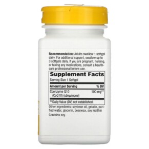 Thành phần vi chất của Nature's Way CoQ10 100 mg 120 Softgels 763948062027