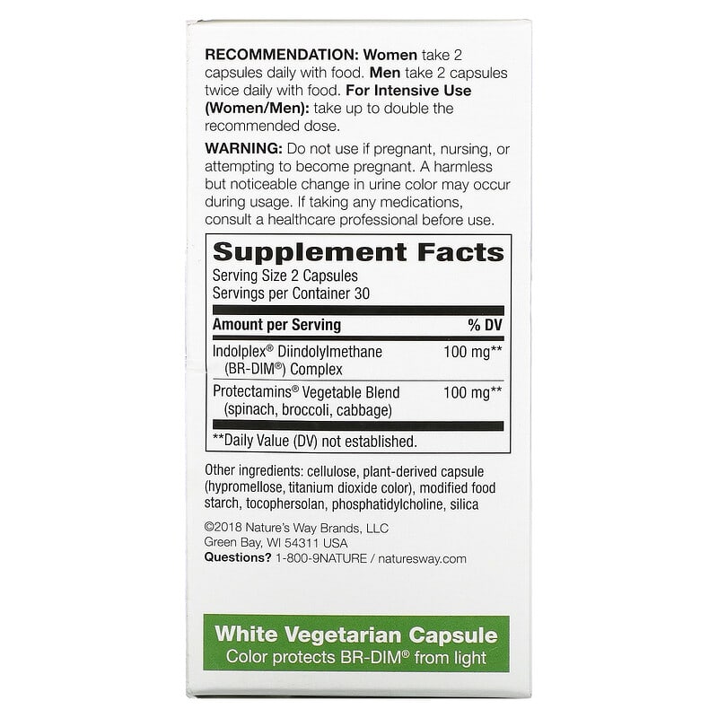 Nature's Way DIM-Plus Estrogen Metabolism 60 Vegetarian Capsules 2 Thành phần vi chất của Nature's Way DIM-Plus Estrogen Metabolism 60 Vegetarian Capsules 033674148105