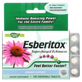Thực phẩm chức năng Nature's Way Esberitox Supercharged Echinacea 100 Chewable Tablets 763948099511