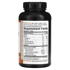 Thành phần vi chất của Nature's Way Evening Primrose Cold-Pressed Oil Max Strength 1.300 mg 120 Softgels 033674154199