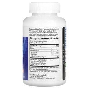 Thành phần vi chất của Nature's Way Fiber Delights Vanilla 60 Chewable Tablets 763948075263