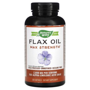 Thực phẩm chức năng Nature's Way Flax Oil Max Strength 1.300 mg 200 Softgels 033674154250