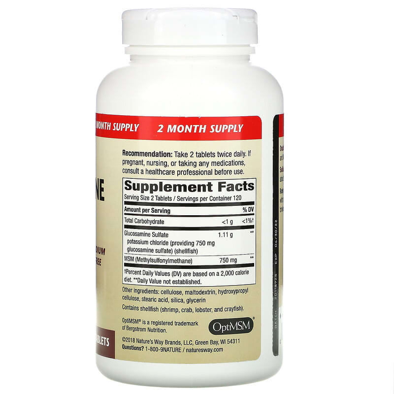 Nature's Way Flexmax Glucosamine with MSM Sodium Free 240 Tablets 2 Thành phần vi chất của Nature's Way Flexmax Glucosamine with MSM Sodium Free 240 Tablets 033674145616