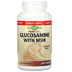Thực phẩm chức năng Nature's Way Flexmax Glucosamine with MSM Sodium Free 240 Tablets 033674145616