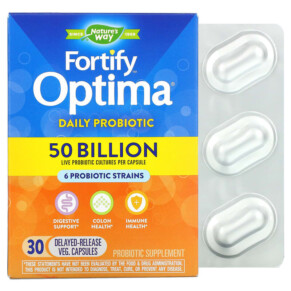 Thực phẩm chức năng Nature's Way Fortify Optima Daily Probiotic 50 Billion 30 Delayed-Release Vegetarian Capsules 033674103371