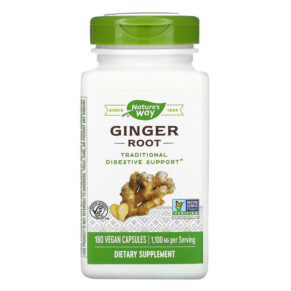 Thực phẩm chức năng Nature's Way Ginger Root 550 mg 180 Vegan Capsules 033674131084