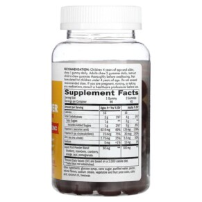 Thành phần vi chất của Nature's Way Immune Power Triple-Action Blend Strawberry-Orange 90 Gummies 033674142622