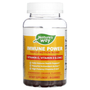 Thực phẩm chức năng Nature's Way Immune Power Triple-Action Blend Strawberry-Orange 90 Gummies 033674142622