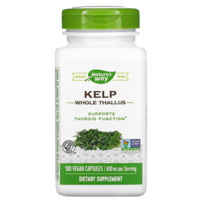 Thực phẩm chức năng Nature's Way Kelp Whole Thallus 600 mg 180 Vegan Capsules 033674145081