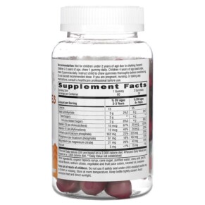 Thành phần vi chất của Nature's Way Kids Growing Bones & Muscles Ages 2 + Wildberry 60 Gummies 033674133712