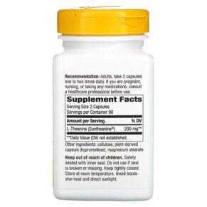 Thành phần vi chất của Nature's Way L-Theanine 100 mg 180 Veg Capsules 763948095506