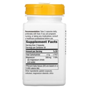 Thành phần vi chất của Nature's Way Magnesium Complex 250 mg 100 Capsules 033674410516