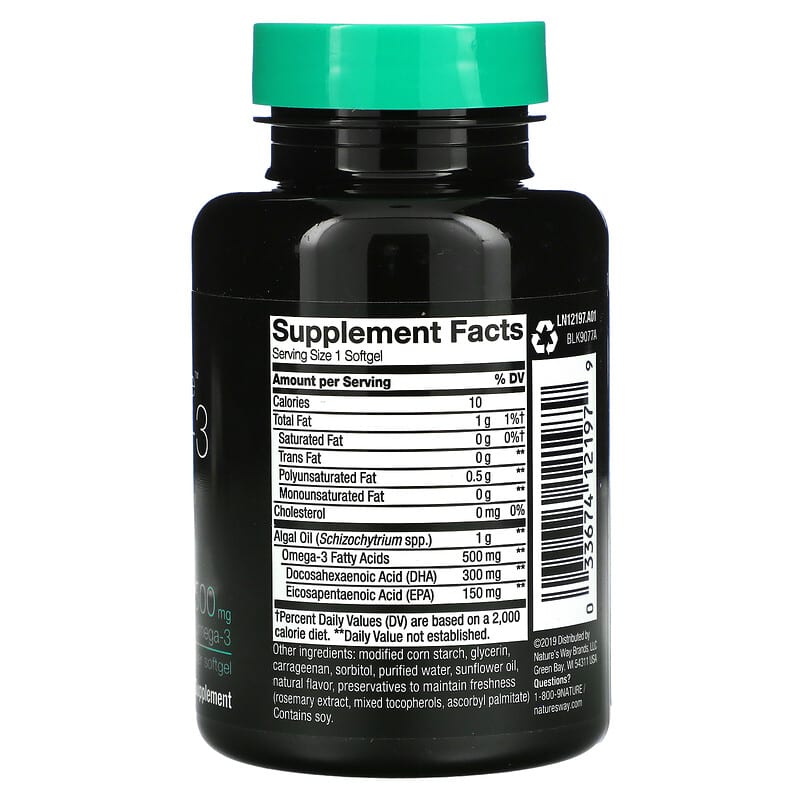 Nature's Way NutraVege Omega-3 Plant 500 mg 30 Softgels 2 Thành phần vi chất của Nature's Way NutraVege Omega-3 Plant 500 mg 30 Softgels 033674121979