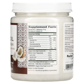 Thành phần vi chất của Nature's Way Organic Coconut Oil Extra Virgin 32 oz (907 g) 033674156599