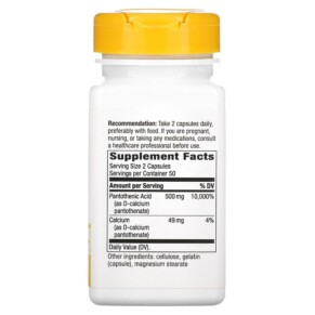 Thành phần vi chất của Nature's Way Pantothenic Acid Vitamin B5 250 mg 100 Capsules 033674404911