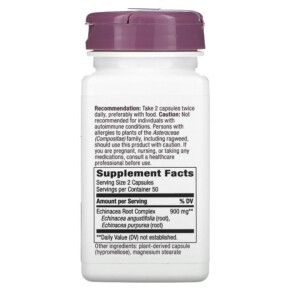 Nature's Way Premium Blend Echinacea Root Complex 450 mg 100 Vegan Capsules 3 Thành phần vi chất của Nature's Way Premium Blend Echinacea Root Complex 450 mg 100 Vegan Capsules 033674173503