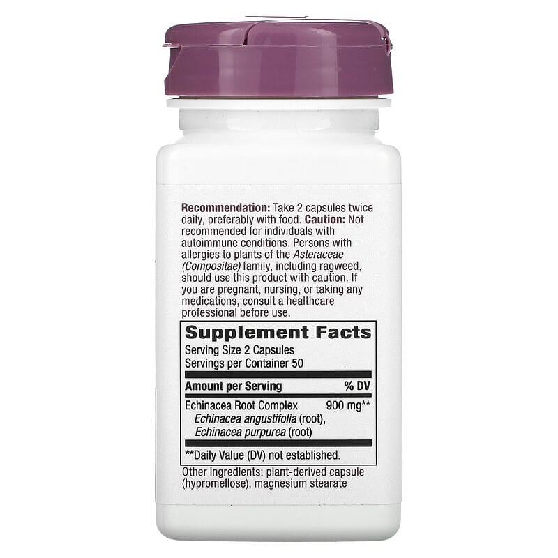 Nature's Way Premium Blend Echinacea Root Complex 450 mg 100 Vegan Capsules 2 Thành phần vi chất của Nature's Way Premium Blend Echinacea Root Complex 450 mg 100 Vegan Capsules 033674173503