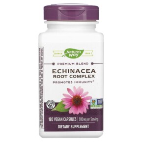 Thực phẩm chức năng Nature's Way Premium Blend Echinacea Root Complex 450 mg 180 Vegan Capsules 033674122082