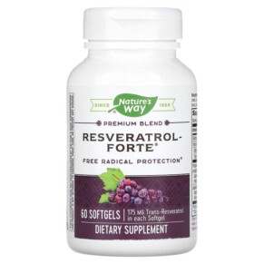 Thực phẩm chức năng Nature's Way Premium Blend Resveratrol Forte 175 mg 60 Softgels 763948058365