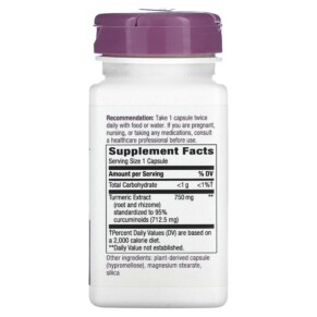 Nature's Way Premium Extract Turmeric 750 mg 60 Vegan Capsules 3 Thành phần vi chất của Nature's Way Premium Extract Turmeric 750 mg 60 Vegan Capsules 033674102602