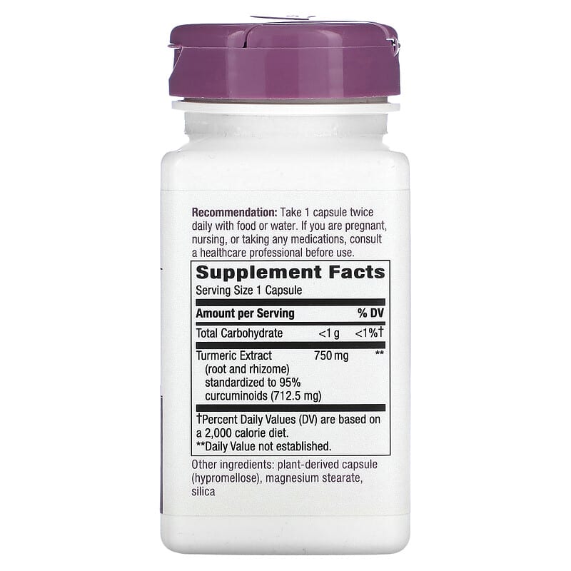 Nature's Way Premium Extract Turmeric 750 mg 60 Vegan Capsules 2 Thành phần vi chất của Nature's Way Premium Extract Turmeric 750 mg 60 Vegan Capsules 033674102602