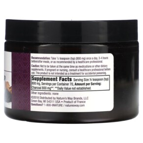 Thành phần vi chất của Nature's Way Premium Herbal Charcoal Powder 1.9 oz (56 g) 033674121139