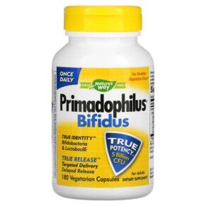 Thực phẩm chức năng Nature's Way Primadophilus Bifidus 5 Billion CFU 180 Vegetarian Capsules 033674156513
