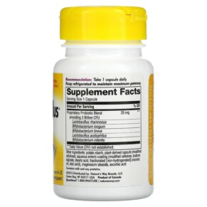 Thành phần vi chất của Nature's Way Primadophilus Junior Ages 6-12 3 Billion CFU 90 Vegetarian Capsules 033674068700