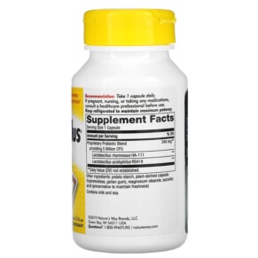 Thành phần vi chất của Nature's Way Primadophilus Original Ages 12 & Up 5 Billion CFU 90 Vegetarian Capsules 033674068007