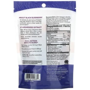 Thành phần vi chất của Nature's Way Sambucus Elderberry Vitamin C Lozenges Tropical Flavored 24 Lozenges 033674129630