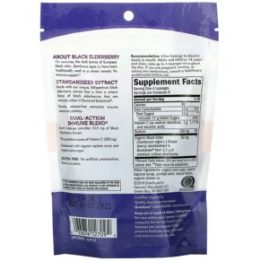 Thành phần vi chất của Nature's Way Sambucus Elderberry Vitamin C Lozenges Wild Cherry Flavored 24 Lozenges 033674127094
