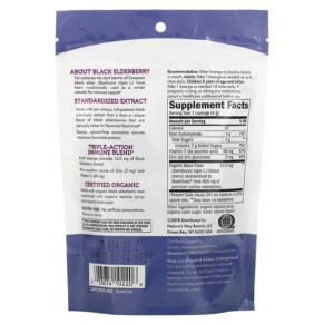Thành phần vi chất của Nature's Way Sambucus Elderberry Zinc Lozenges with Vitamin C Original Elderberry 24 Lozenges 033674102206
