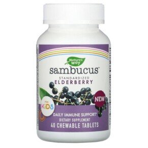 Thực phẩm chức năng Nature's Way Sambucus for Kids Standardized Elderberry 40 Chewable Tablets 033674129616