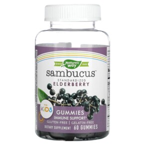 Thực phẩm chức năng Nature's Way Sambucus for Kids Standardized Elderberry Gummies 60 Gummies 033674122853