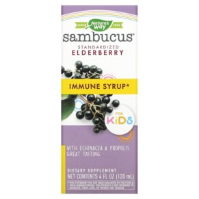 Thực phẩm chức năng Nature's Way Sambucus for Kids Standardized Elderberry Immune Syrup 4 fl oz (120 ml) 033674069738