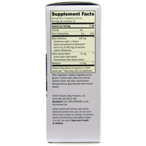 Thành phần vi chất của Nature's Way Sambucus NightTime Standardized Elderberry 4 fl oz (120 ml) 033674105320