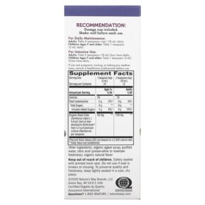 Thành phần vi chất của Nature's Way Sambucus Standardized Organic Elderberry 4 fl oz (120 ml) 033674157961