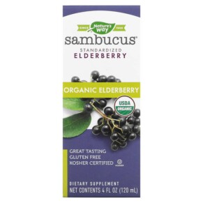 Thực phẩm chức năng Nature's Way Sambucus Standardized Organic Elderberry 4 fl oz (120 ml) 033674157961