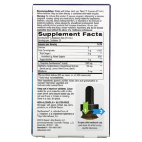 Thành phần vi chất của Nature's Way Sleep Tonight Melatonin Drops With L-Theanine & Herbals Cherry 2 fl oz (59 ml) 763948107469