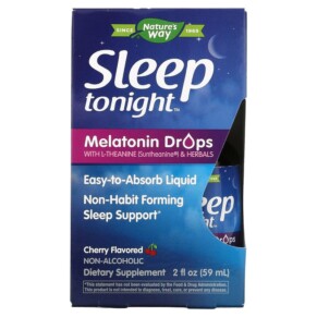 Thực phẩm chức năng Nature's Way Sleep Tonight Melatonin Drops With L-Theanine & Herbals Cherry 2 fl oz (59 ml) 763948107469