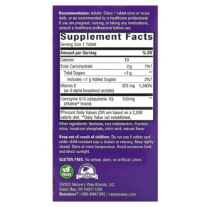 Thành phần vi chất của Nature's Way Smart Q10 Orange 100 mg 30 Chewable Tablets 763948061136