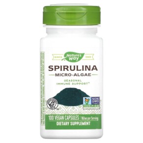 Thực phẩm chức năng Nature's Way Spirulina Micro-Algae 380 mg 100 Vegan Capsules 033674172001