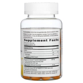 Thành phần vi chất của Nature's Way Turmeric Ginger Gummies Mango 130 mg 60 Gummies 033674137512