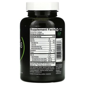 Thành phần vi chất của Nature's Way Ultra Pure Omega3 Fresh Mint 625 mg 60 Softgels 033674124536