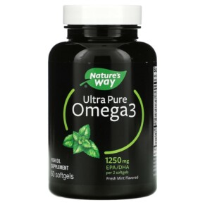 Thực phẩm chức năng Nature's Way Ultra Pure Omega3 Fresh Mint 625 mg 60 Softgels 033674124536