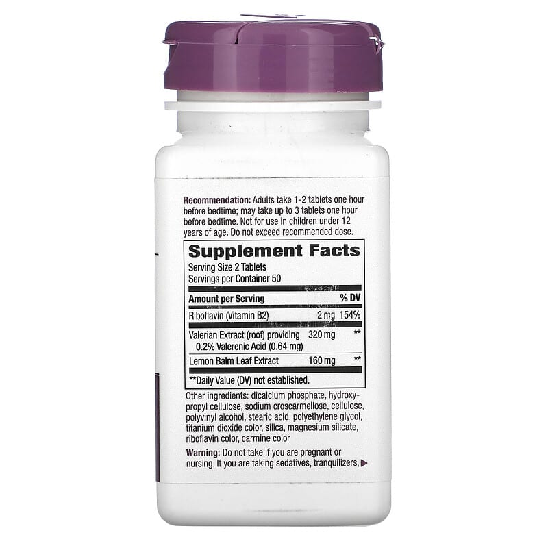 Nature's Way Valerian Nighttime 100 Tablets 2 Thành phần vi chất của Nature's Way Valerian Nighttime 100 Tablets 033674066409